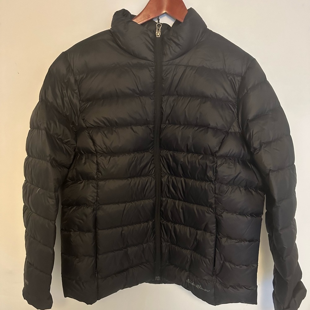 Eddie Bauer Women’s Black Down Puffer Zipper Jacket NWT